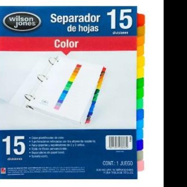 SEPARADOR SNUM. CTA. 15 DIV. WILSON JONES 3683 C.24